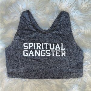 Spiritual Gangster Charcoal Heather Crop Top Sports Bra